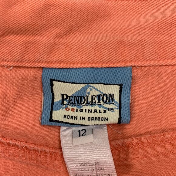 Pendleton Skirt Womens 12 Peach Denim Originals Born In Oregon Pockets Cotton - Picture 5 of 13